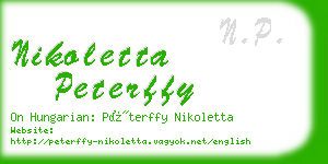 nikoletta peterffy business card